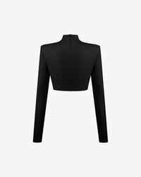 Vegan Leather Cropped Top Black