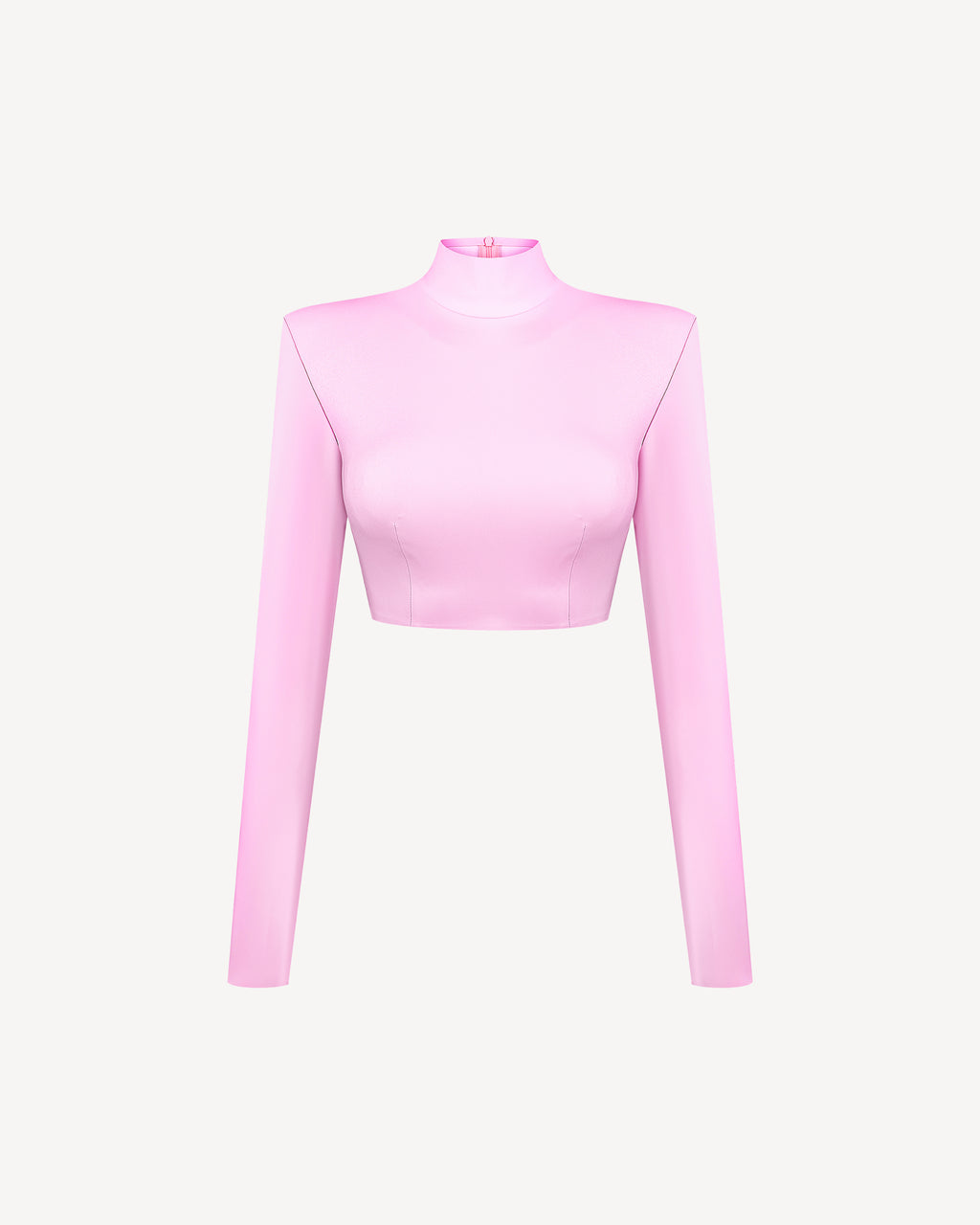 Vegan Leather Cropped Top Pale Pink