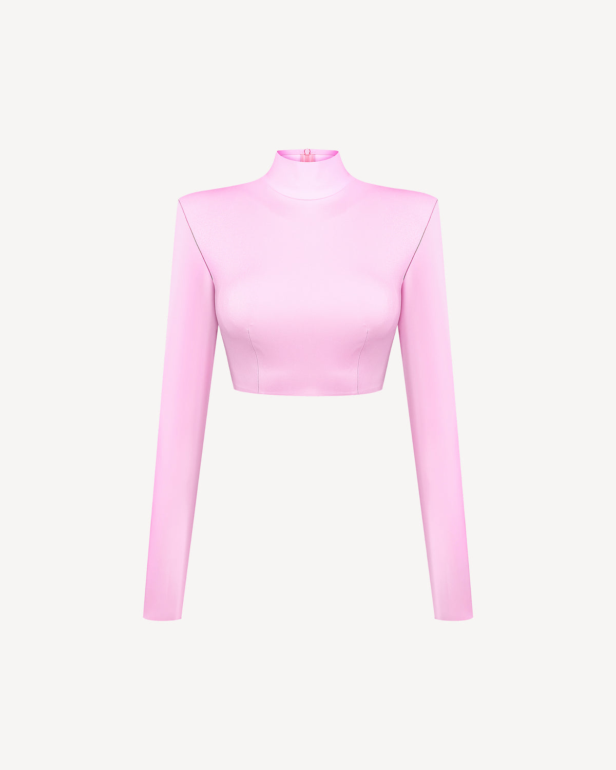 Vegan Leather Cropped Top Pale Pink