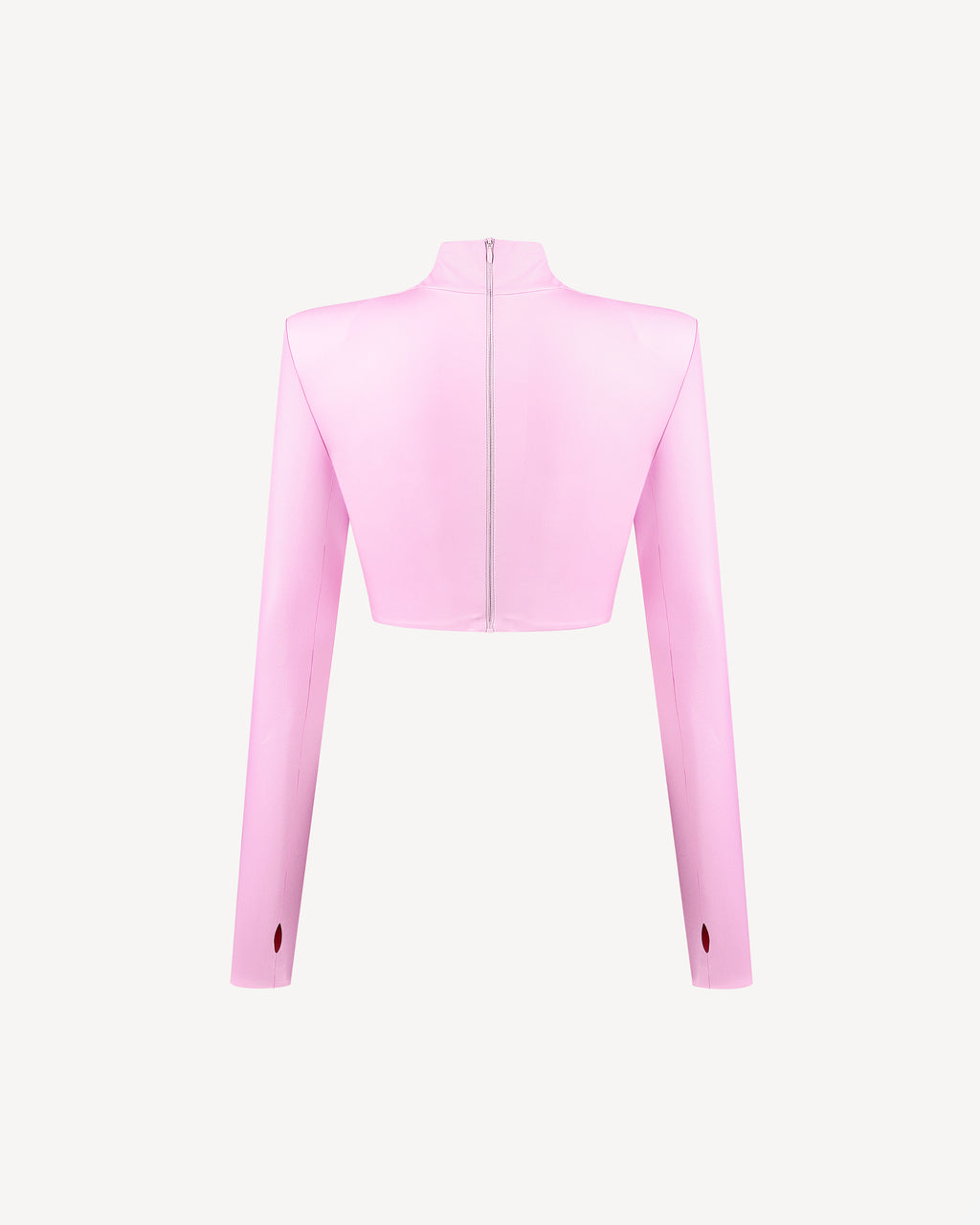 Vegan Leather Cropped Top Pale Pink