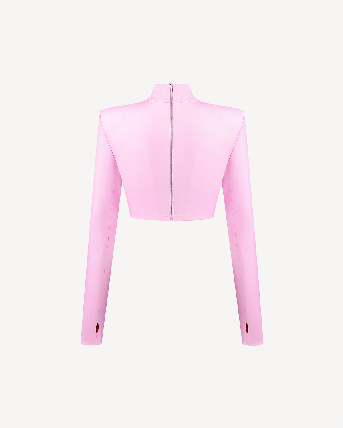 Vegan Leather Cropped Top Pale Pink