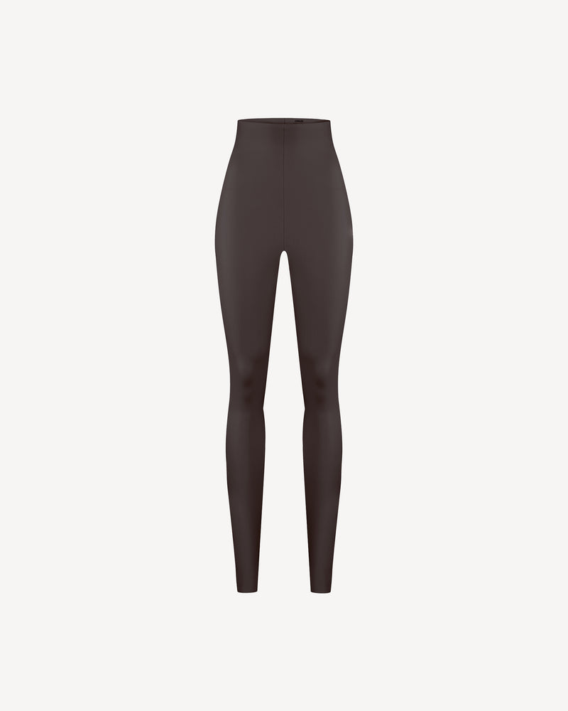 Vegan Leather High-waisted Leggings Brown