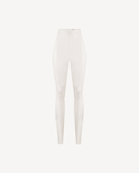 Vegan Leather High-waisted Leggings Ecru