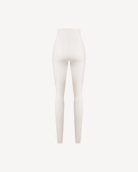 Vegan Leather High-waisted Leggings Ecru