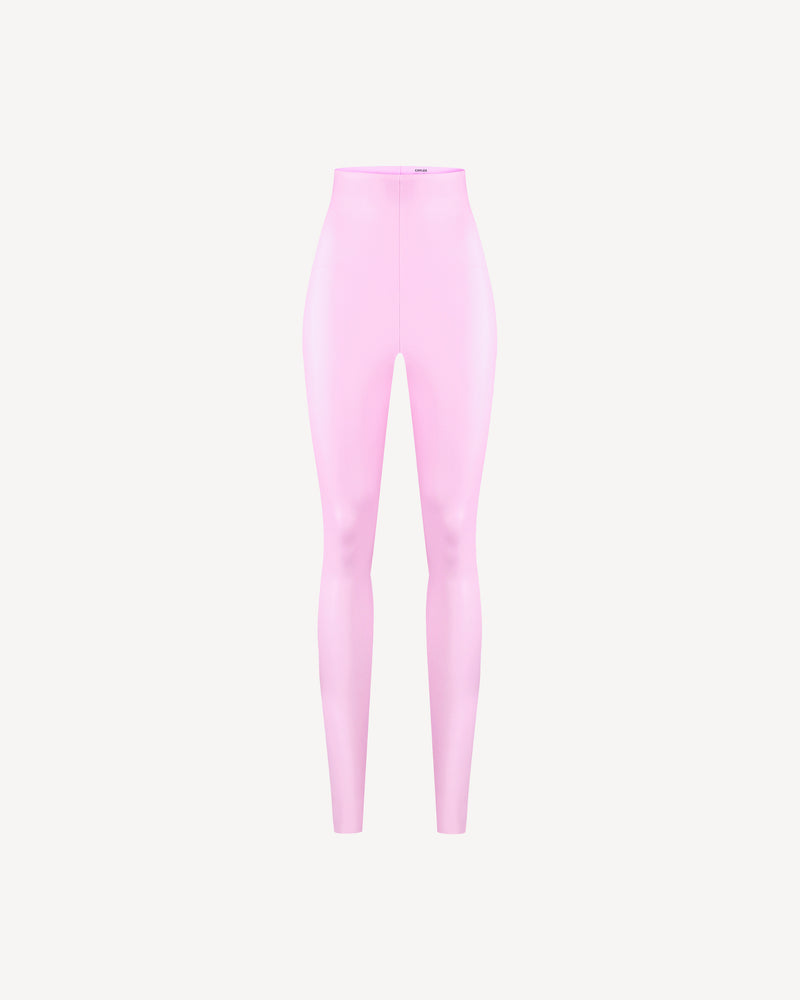 Vegan Leather High-waisted Leggings Pale Pink