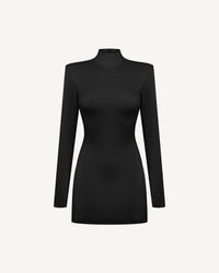 Vegan Leather Hourglass Mini Dress Black