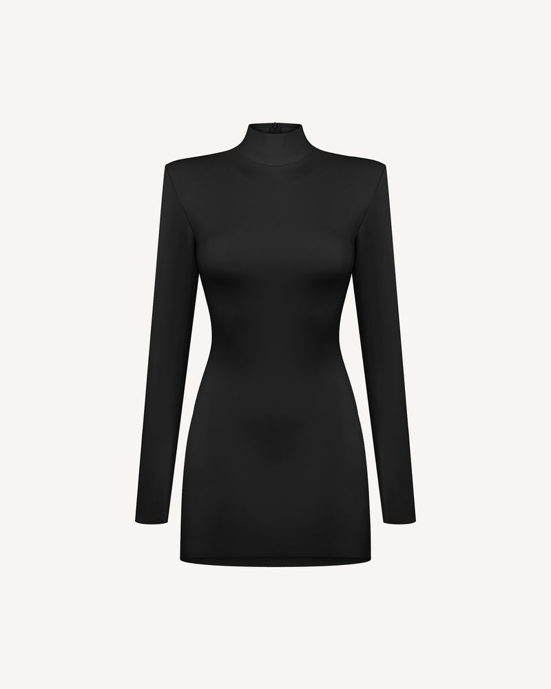 Vegan Leather Hourglass Mini Dress Black