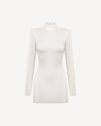 Vegan Leather Hourglass Mini Dress Ecru