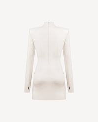 Vegan Leather Hourglass Mini Dress Ecru