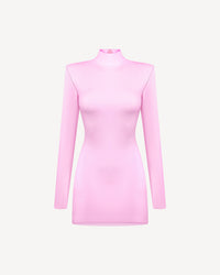 Vegan Leather Hourglass Mini Dress Pale Pink