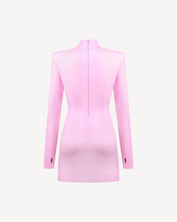 Vegan Leather Hourglass Mini Dress Pale Pink