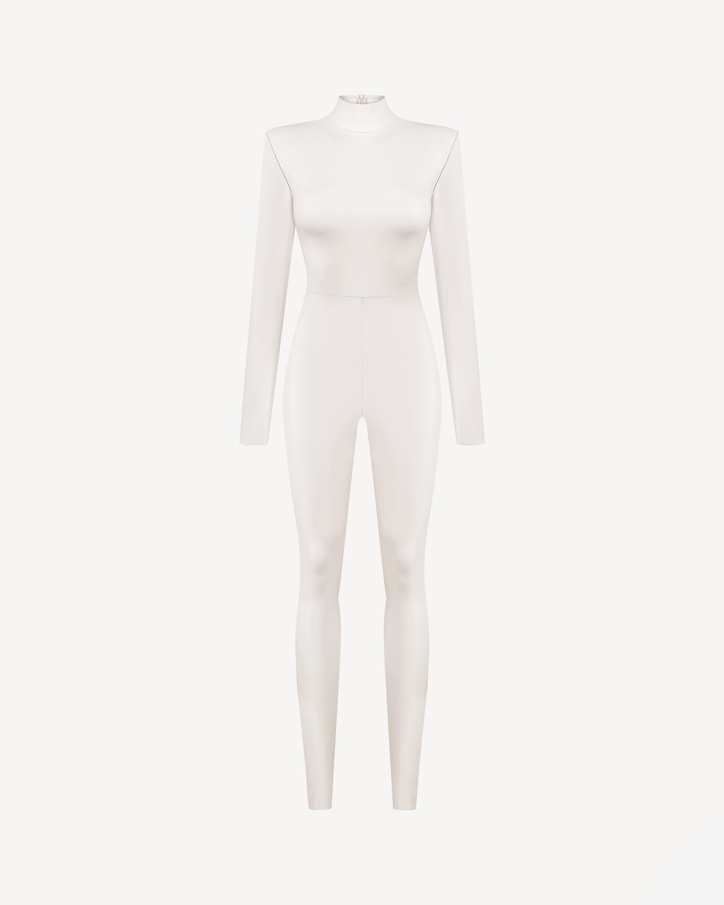 Vegan Leather Iconic Jumpsuit Ecru
