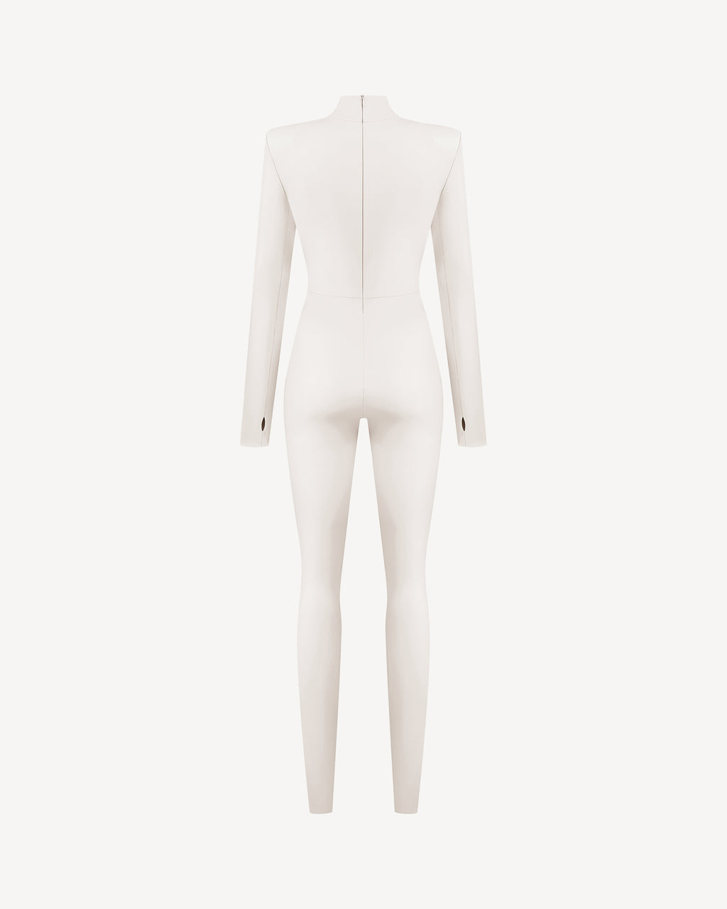Vegan Leather Iconic Jumpsuit Ecru