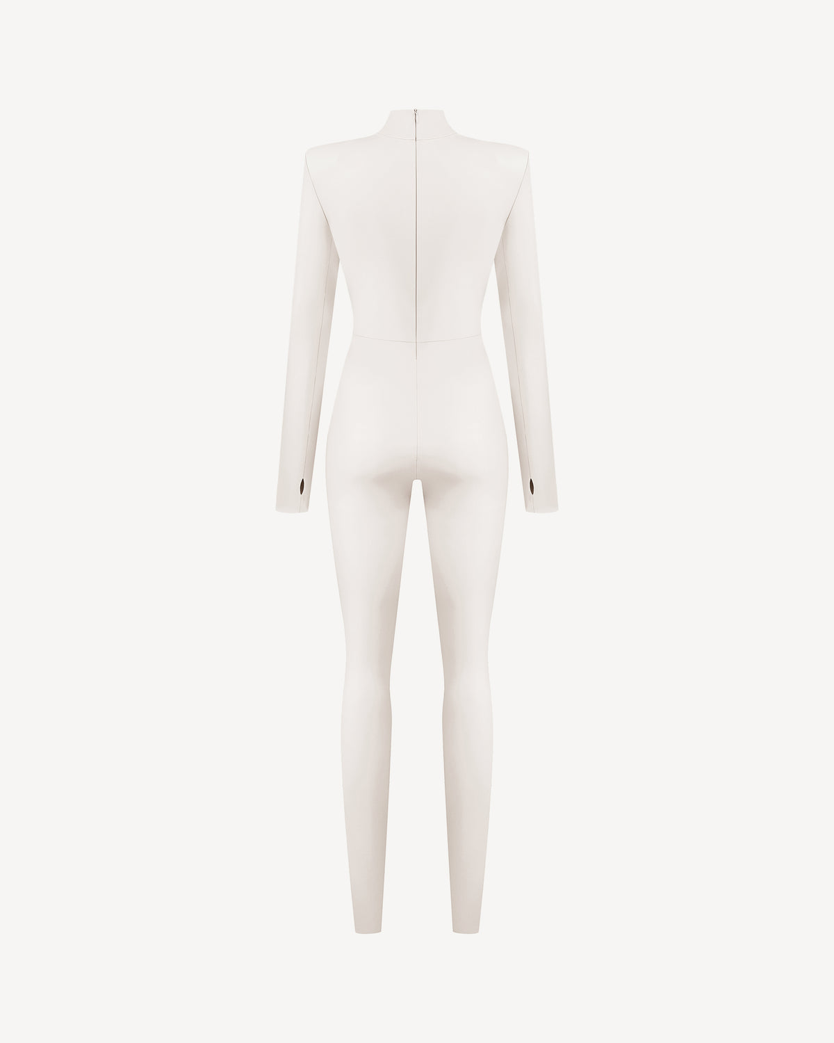 Vegan Leather Iconic Jumpsuit Ecru