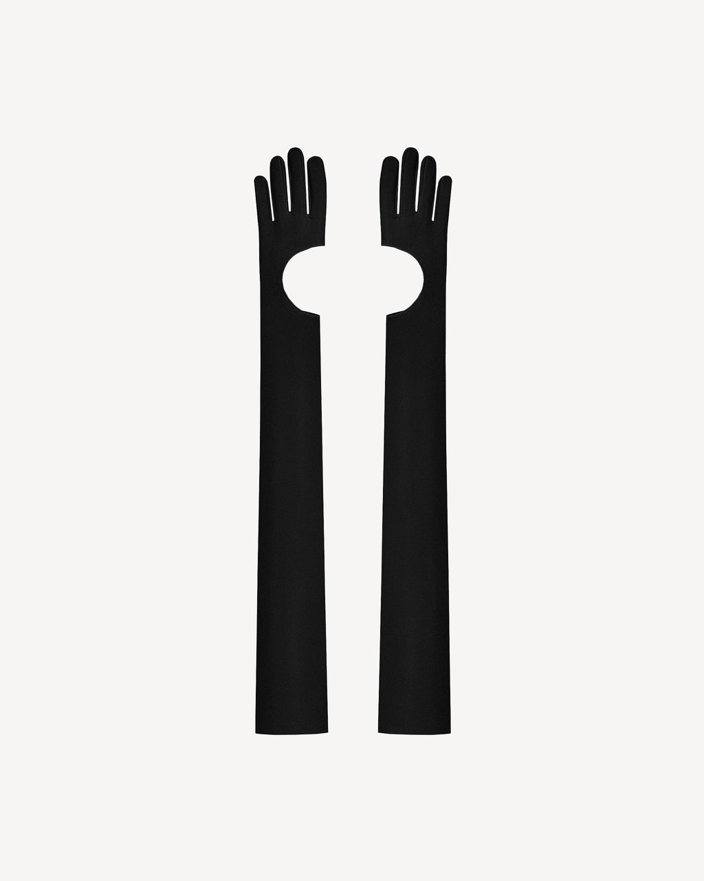 Vegan Leather Long Gloves Black
