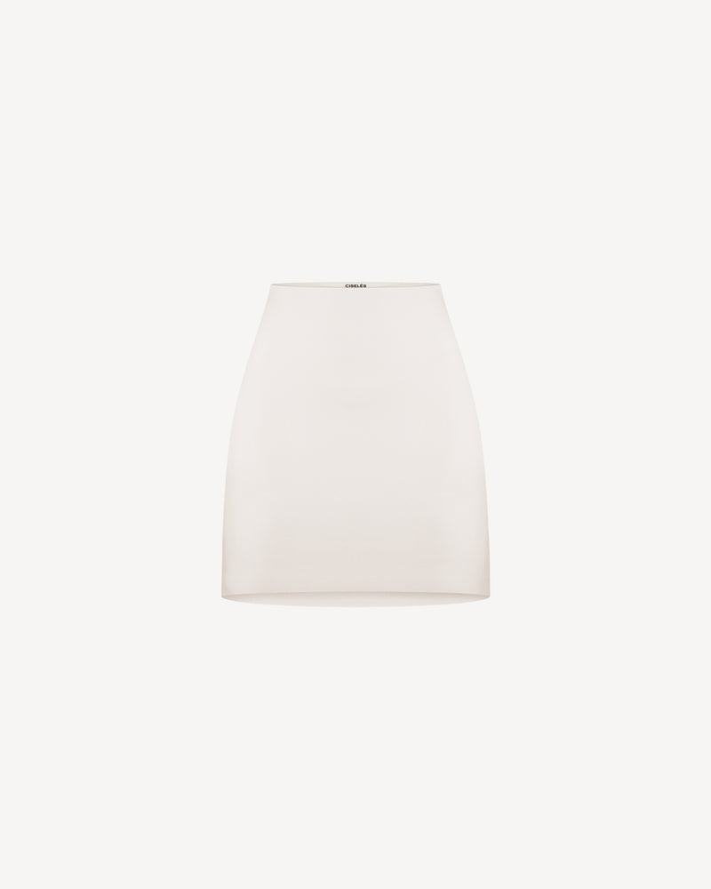 Vegan Leather Mini Skirt Ecru