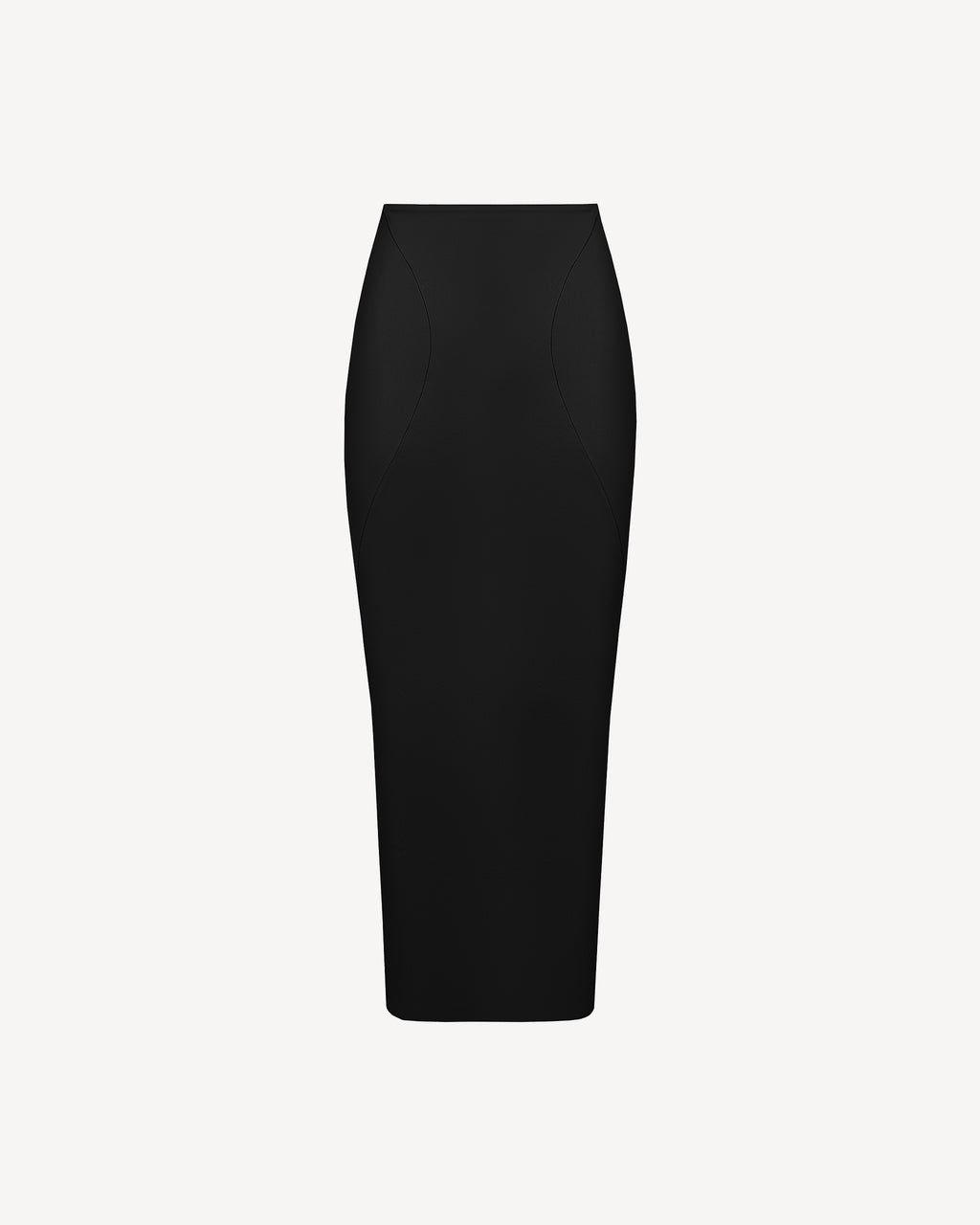 Vegan Leather Sculpted Midi Skirt Black