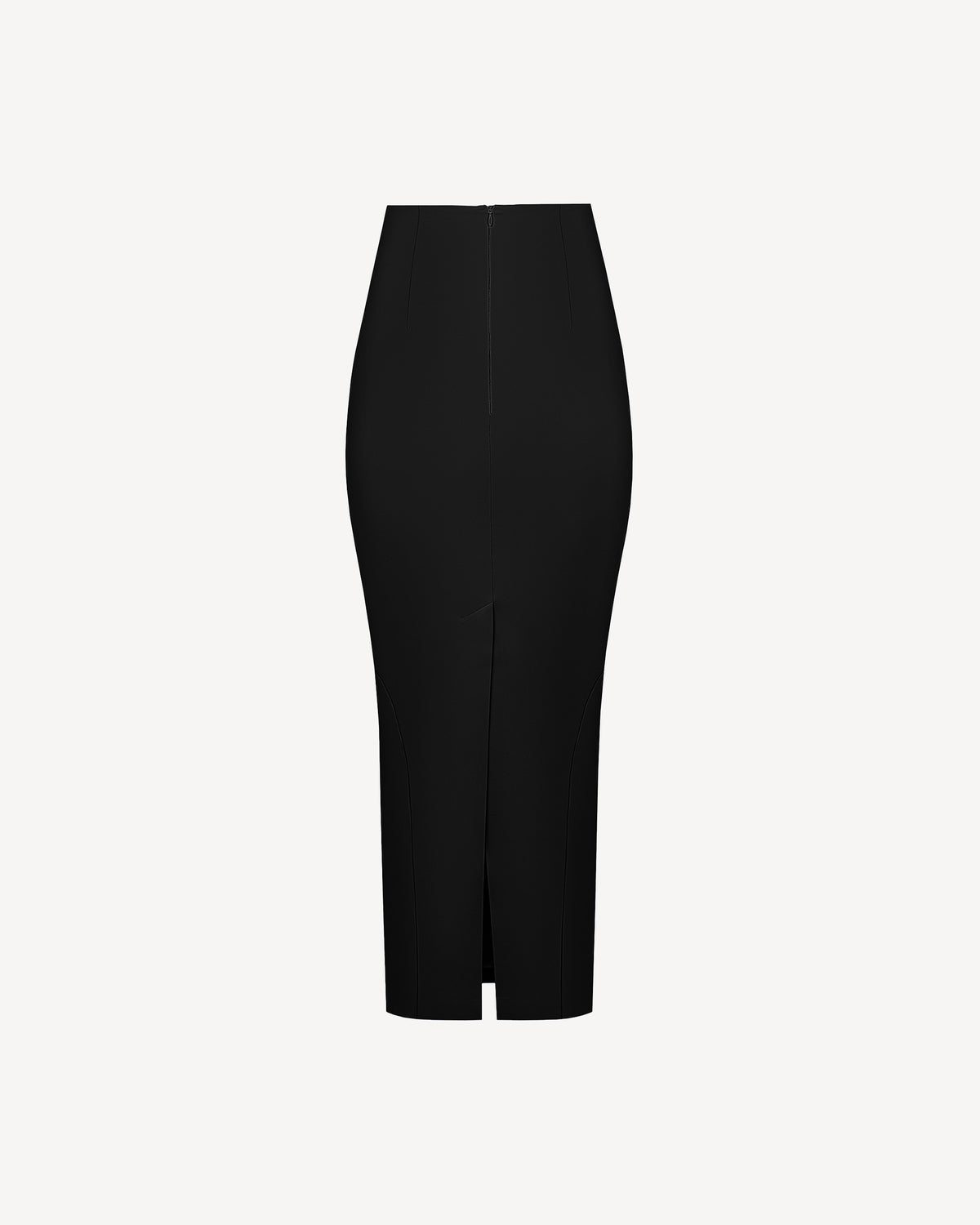 Vegan Leather Sculpted Midi Skirt Black
