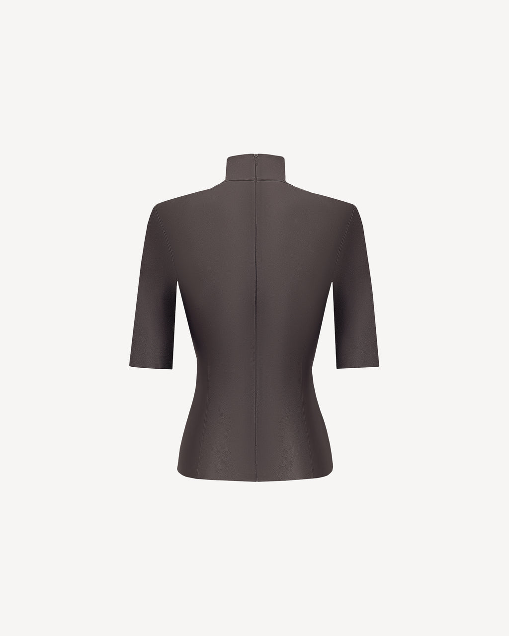 Vegan Leather Short Sleeve Top Brown