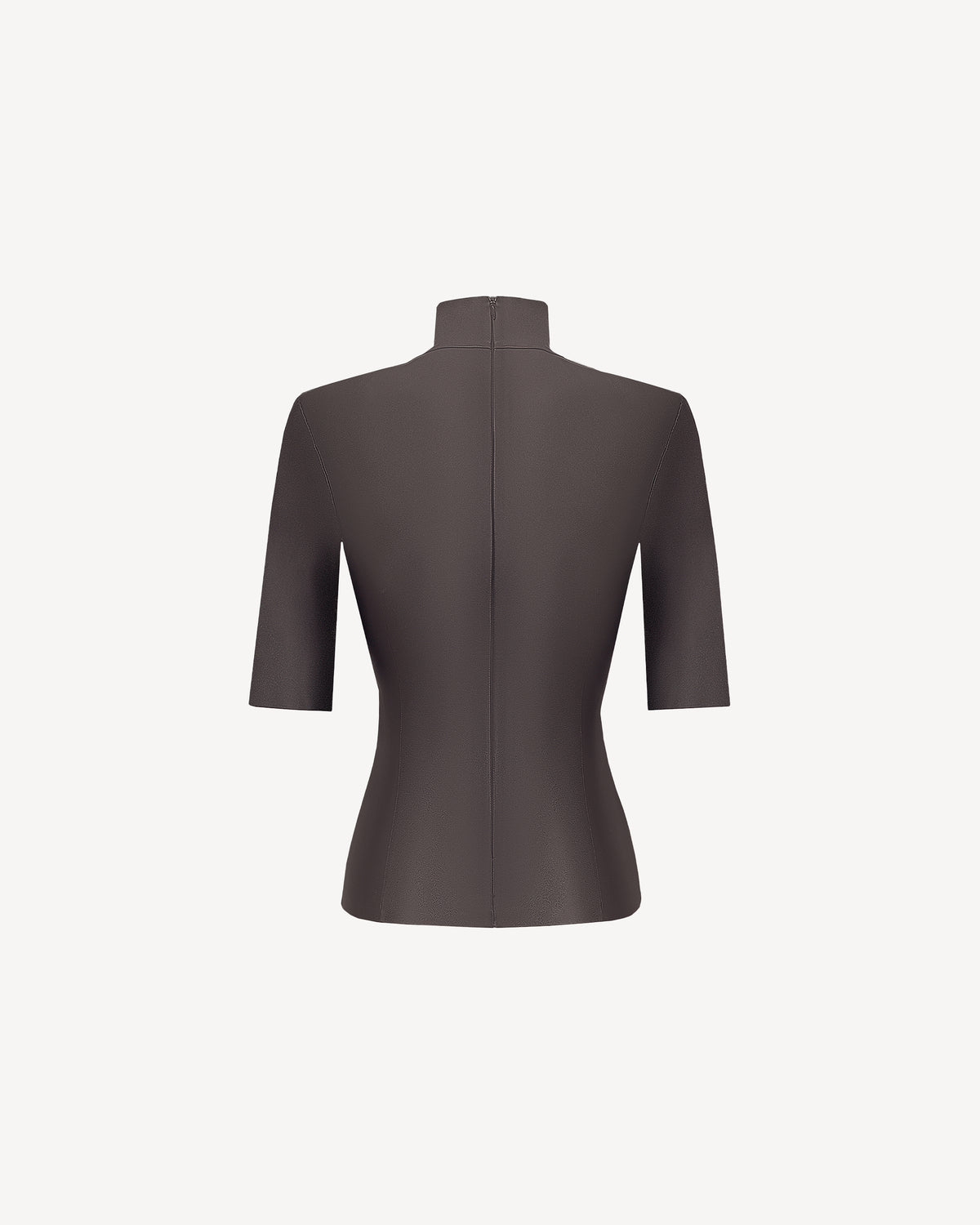Vegan Leather Short Sleeve Top Brown