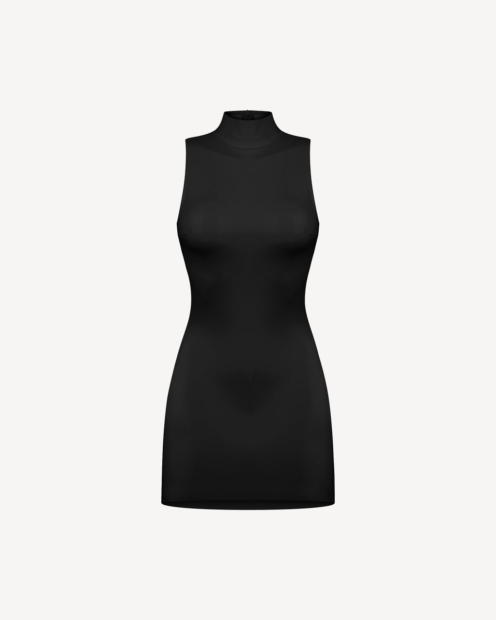 Vegan Leather Sleeveless Mini Dress Black