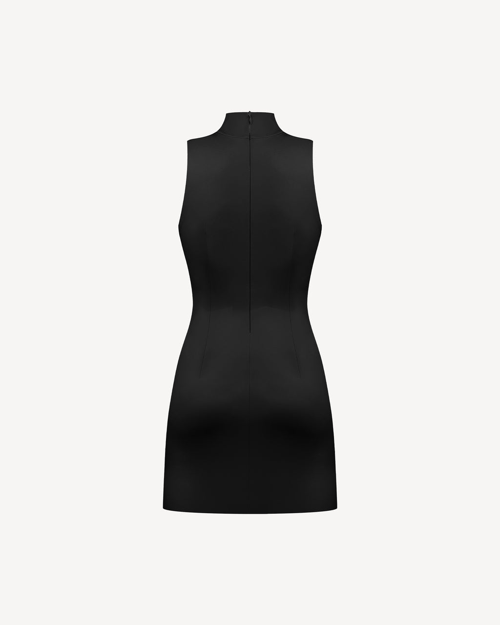 Vegan Leather Sleeveless Mini Dress Black
