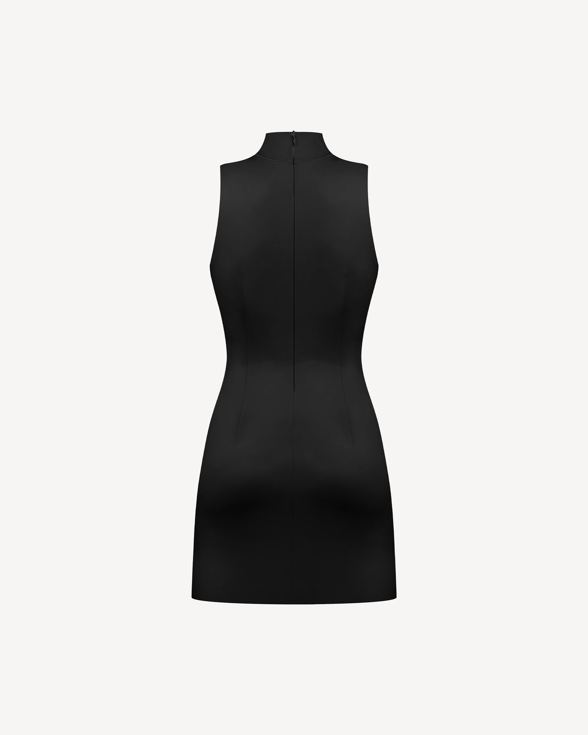 Vegan Leather Sleeveless Mini Dress Black