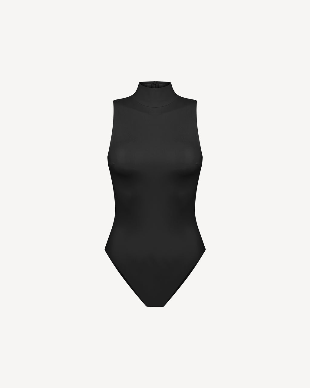 Vegan Leather Turtleneck Bodysuit Black