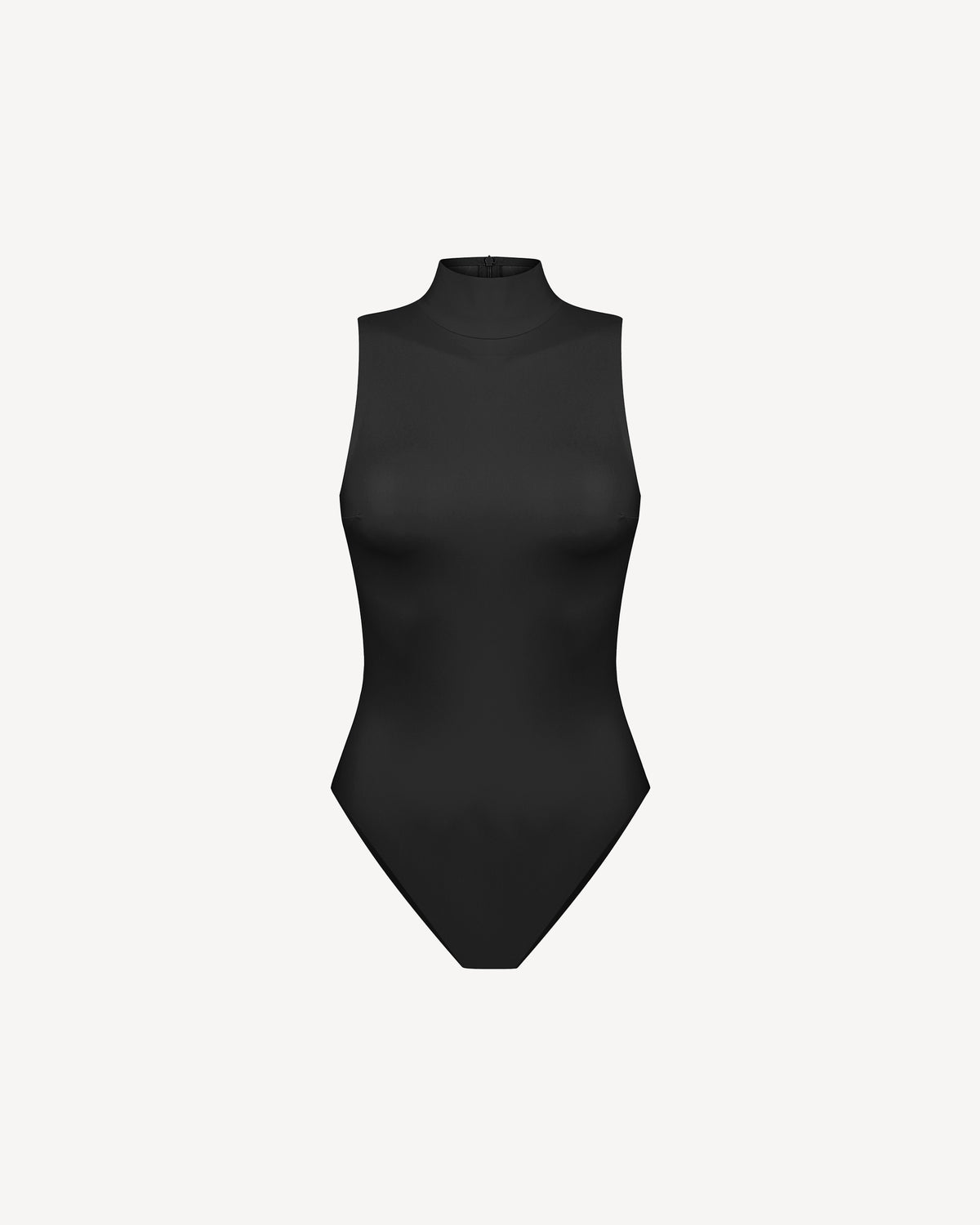 Vegan Leather Turtleneck Bodysuit Black