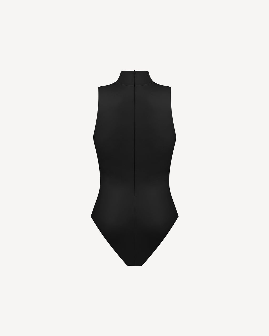 Vegan Leather Turtleneck Bodysuit Black
