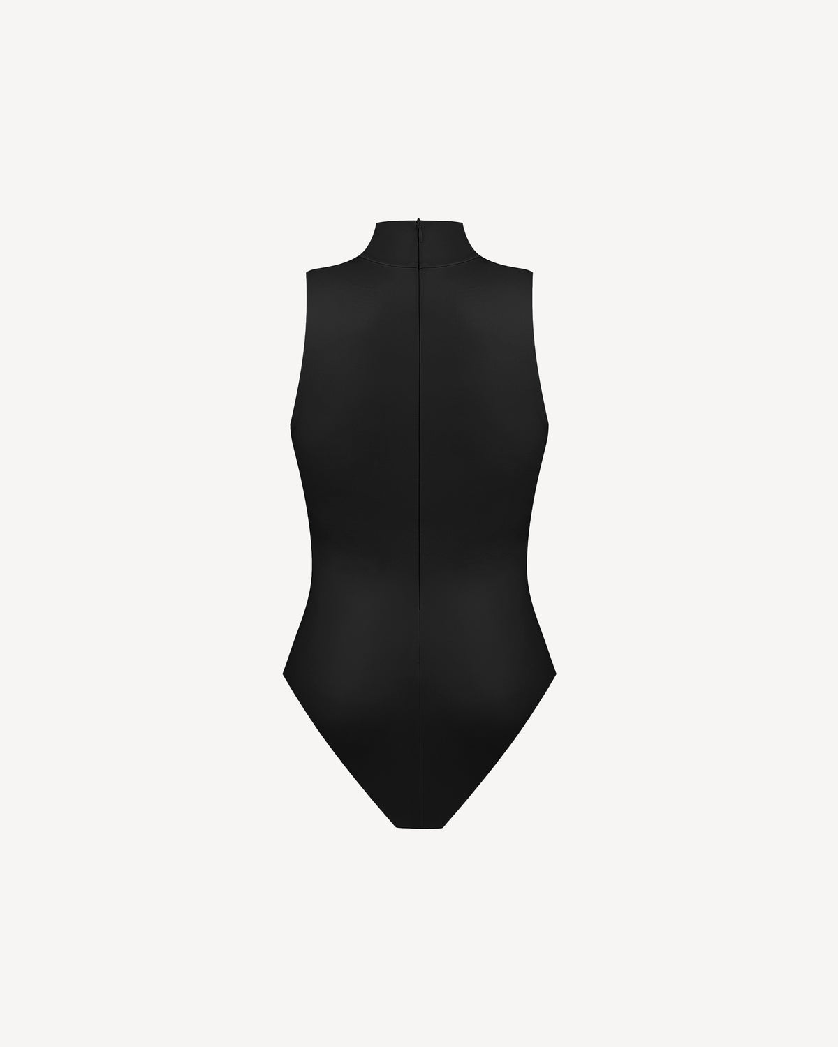 Vegan Leather Turtleneck Bodysuit Black