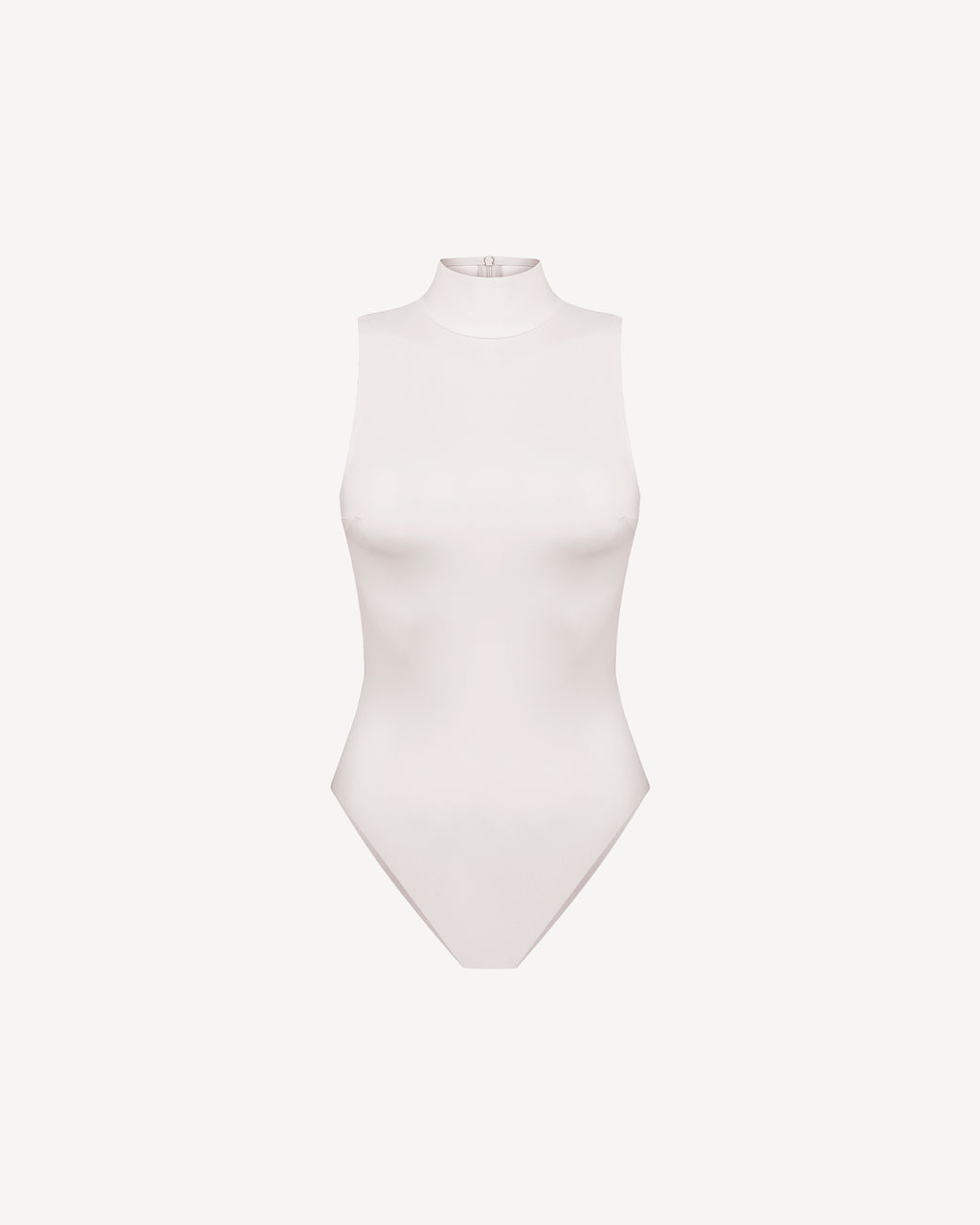 Vegan Leather Turtleneck Bodysuit Ecru