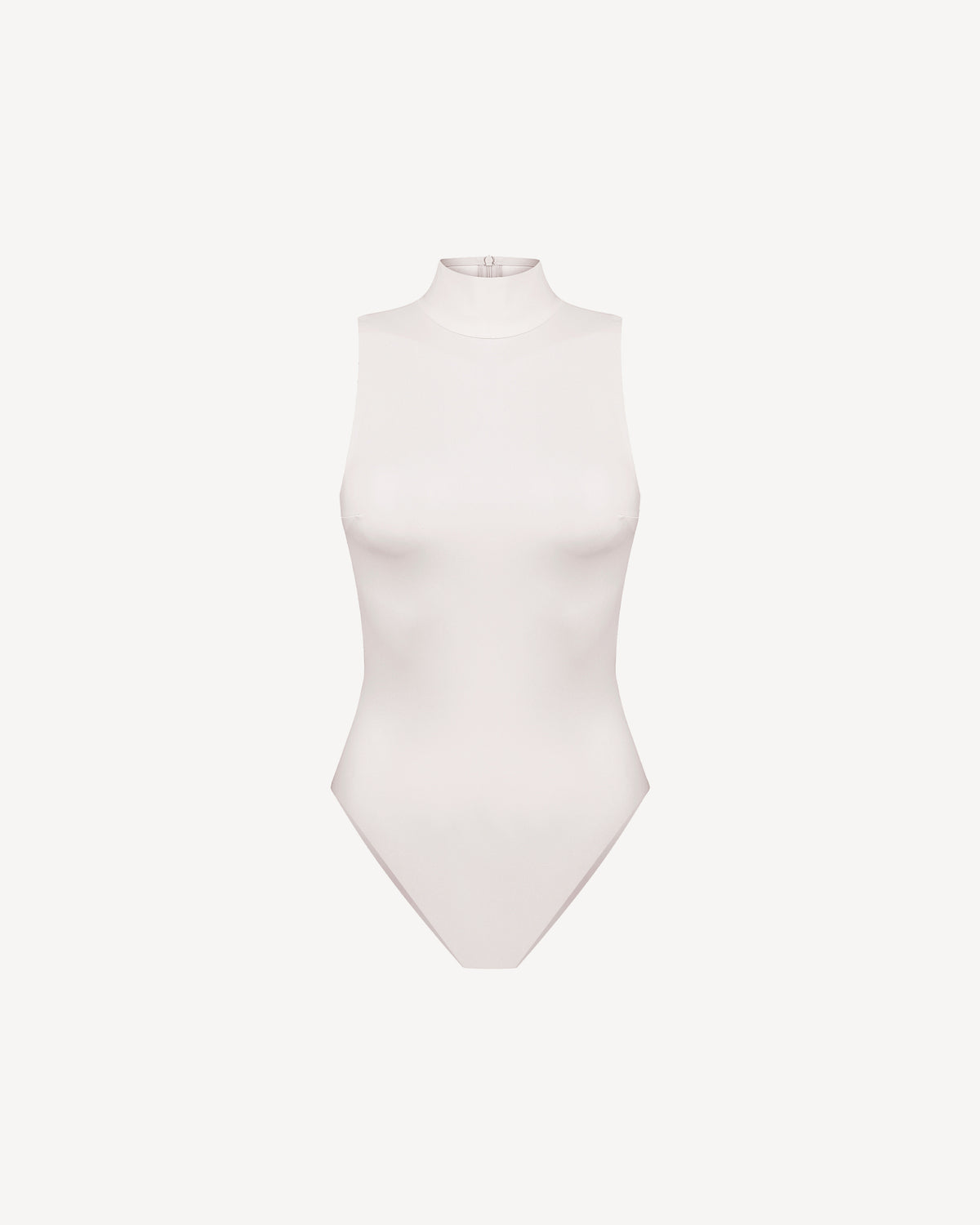 Vegan Leather Turtleneck Bodysuit Ecru