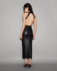 Vegan Leather Column Bodysuit Black - lookbook 31