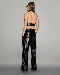 Vegan Leather Tailored Trousers Black - lookbook 40