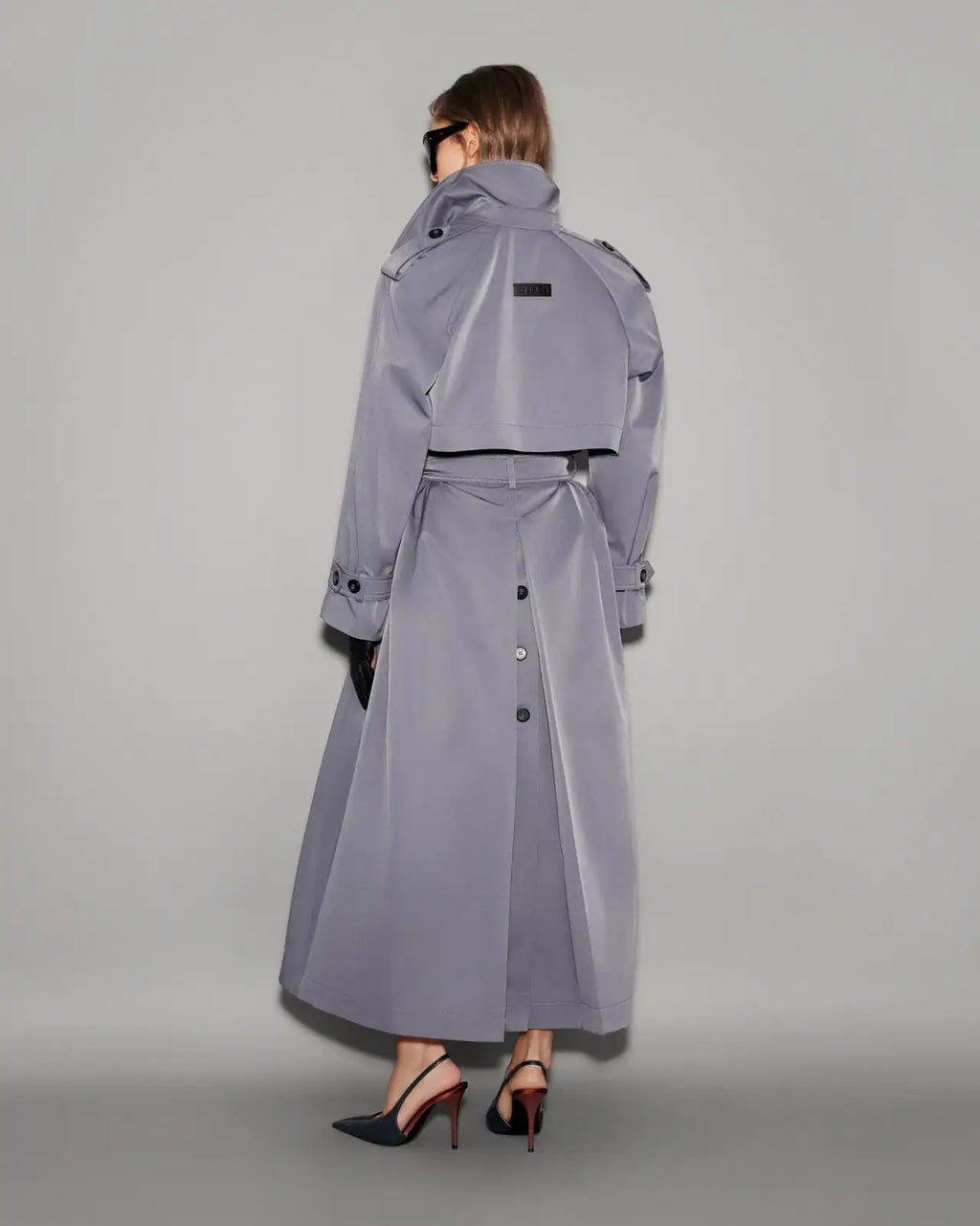 Structured Twill Trench Coat Mist Blue - lookbook 55