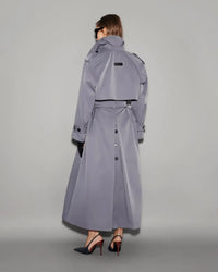 Structured Twill Trench Coat Mist Blue - lookbook 55