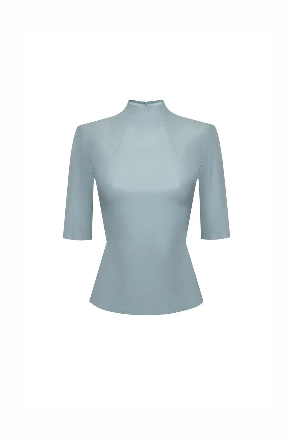 Vegan Leather Sculpted Top Slate blue