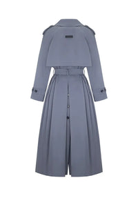Structured Twill Trench Coat Mist Blue - product view 31
