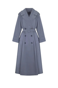 Structured Twill Trench Coat Mist Blue - product view 32