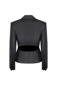 Vegan Leather Tailored Blazer Black - product view 34