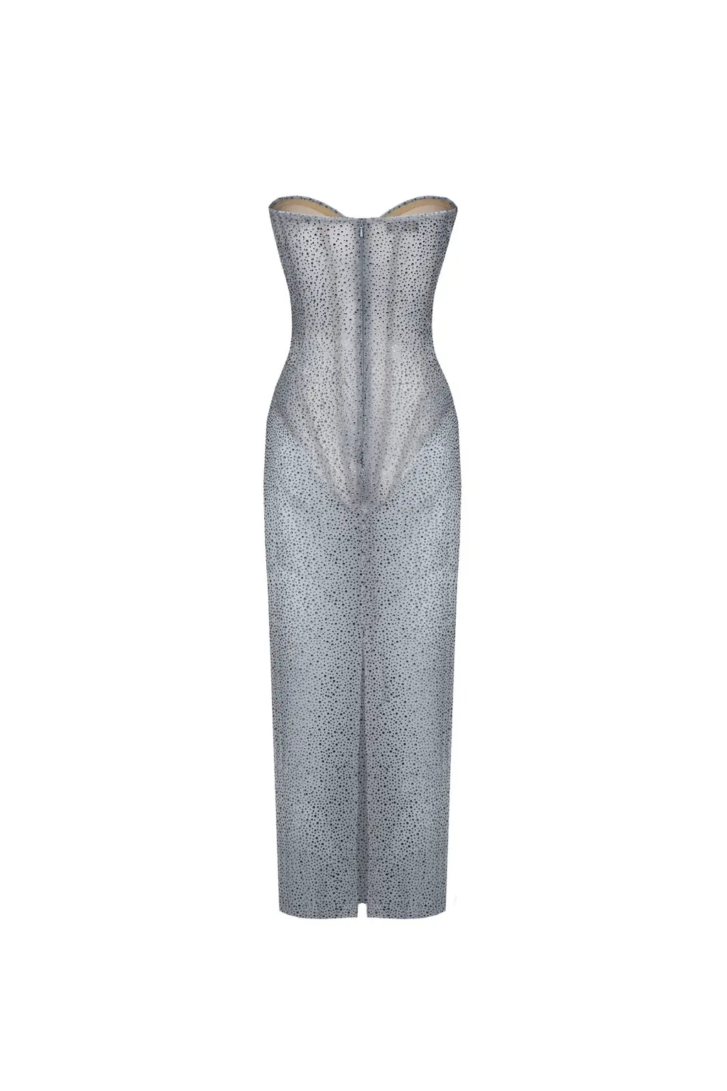 Crystal Corset Draped Dress Soft steel - product view 1