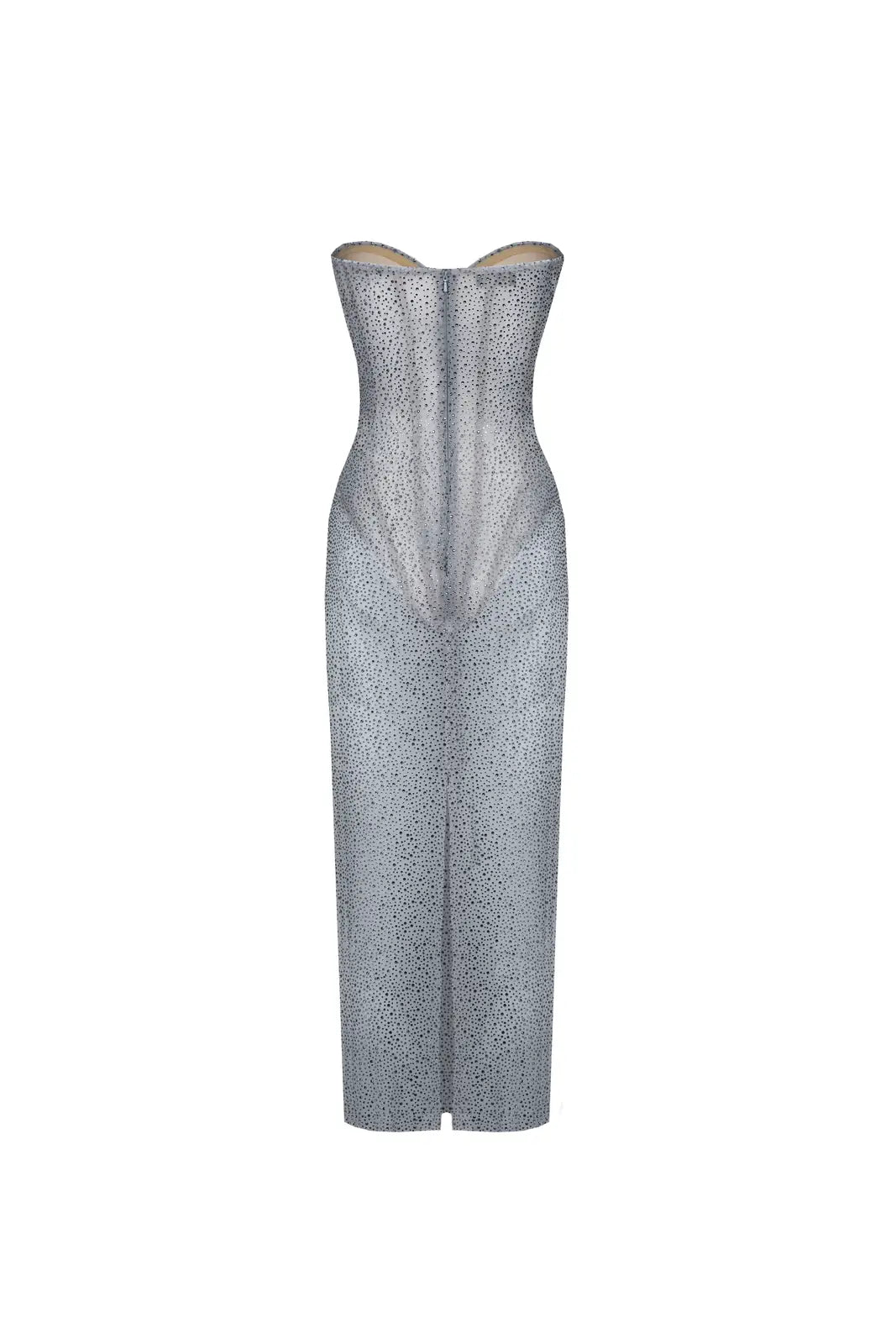 Crystal Corset Draped Dress Soft steel - product view 1