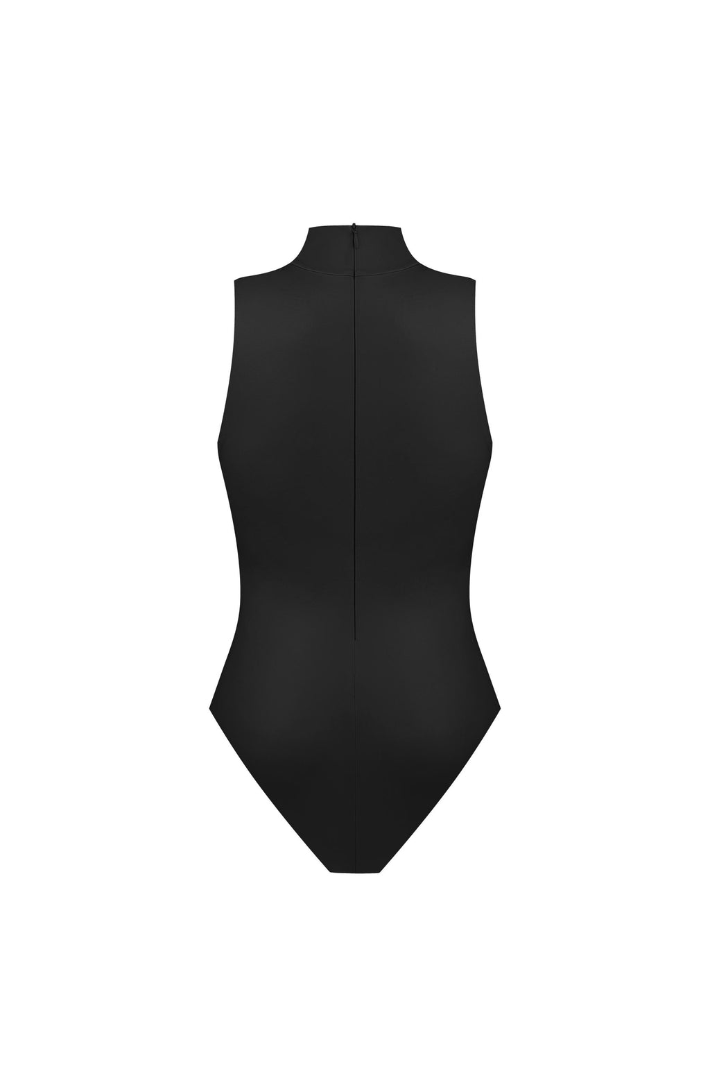 Vegan Leather Turtleneck Bodysuit Black