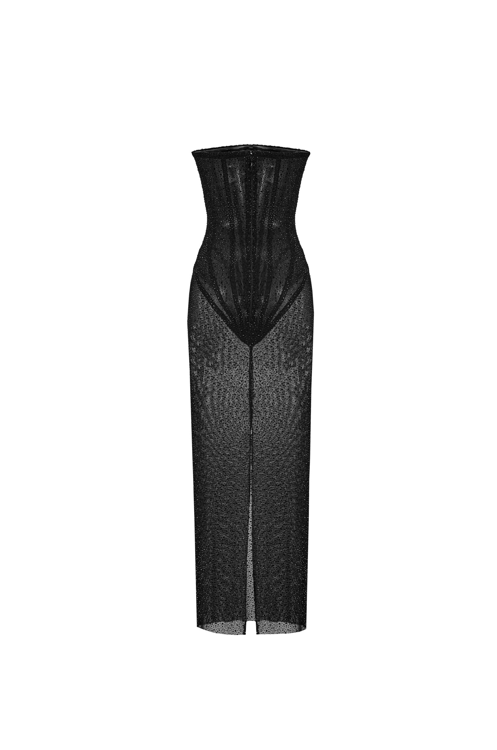 Crystal Corset Dress Black