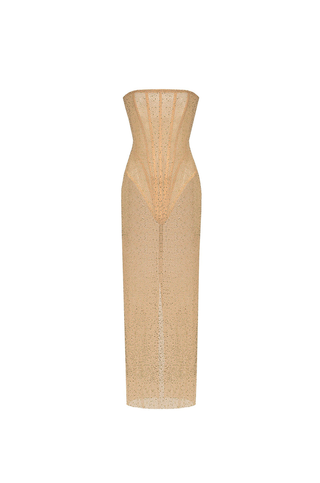 Crystal Corset Dress Gold