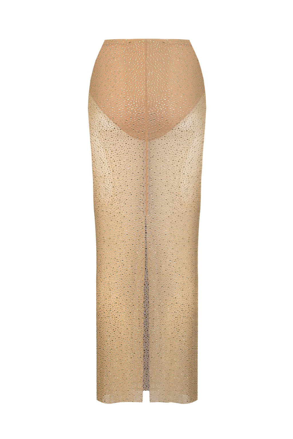 Crystal Midi Skirt Gold