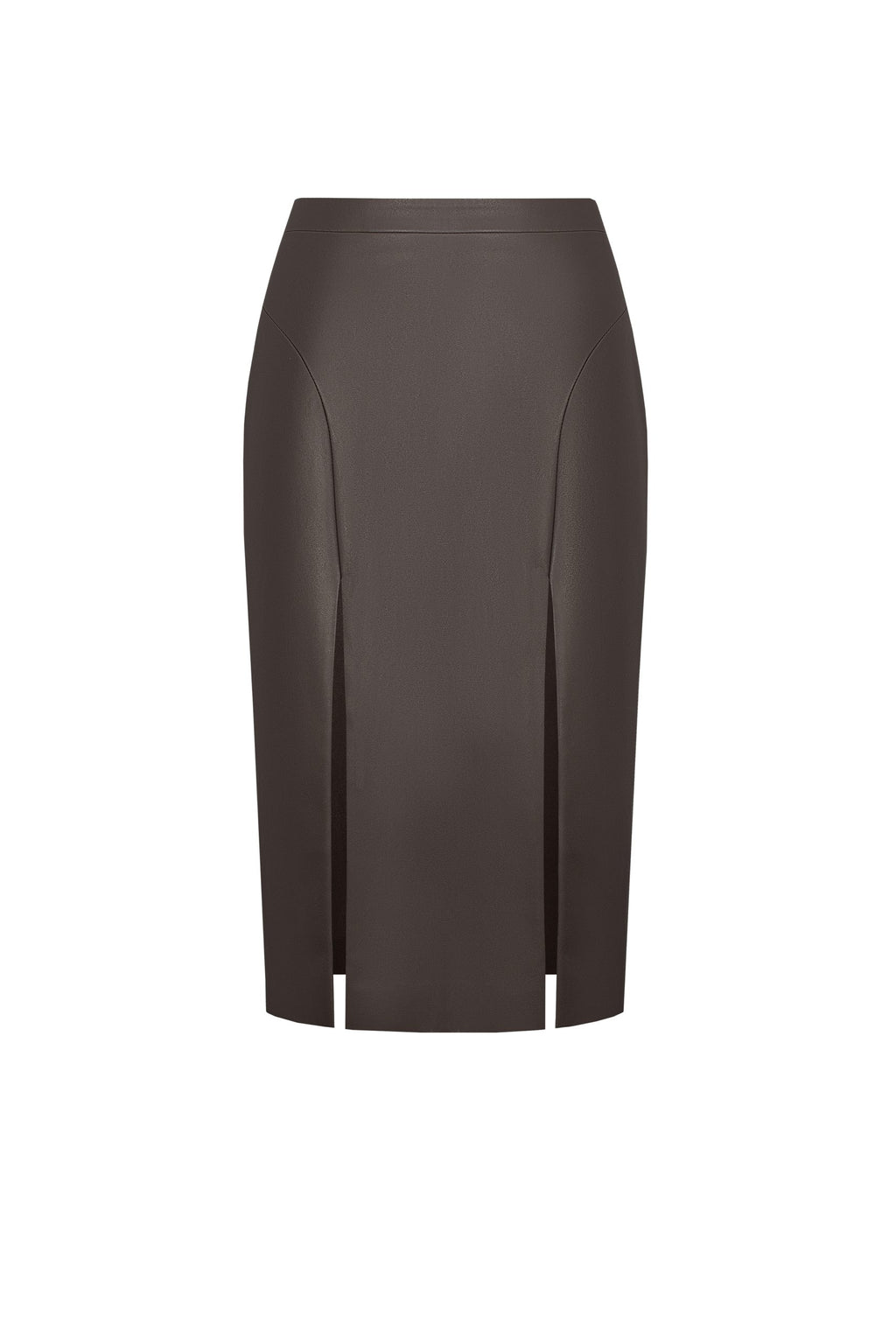 High Slit Skirt Brown