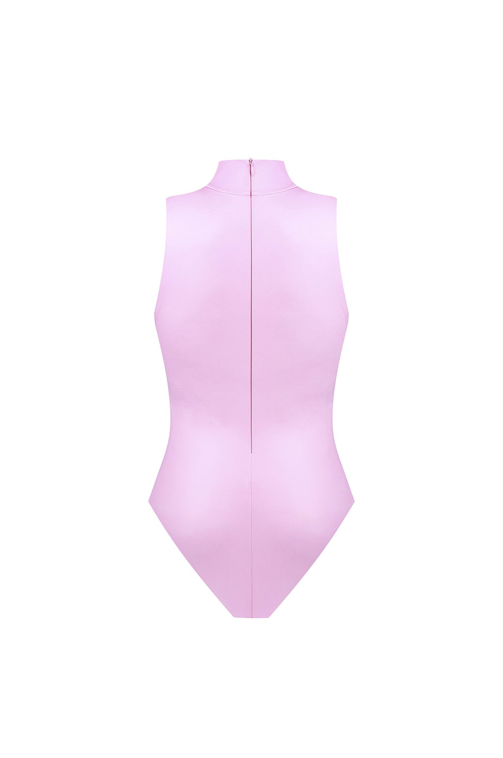 Vegan Leather Turtleneck Bodysuit Pink