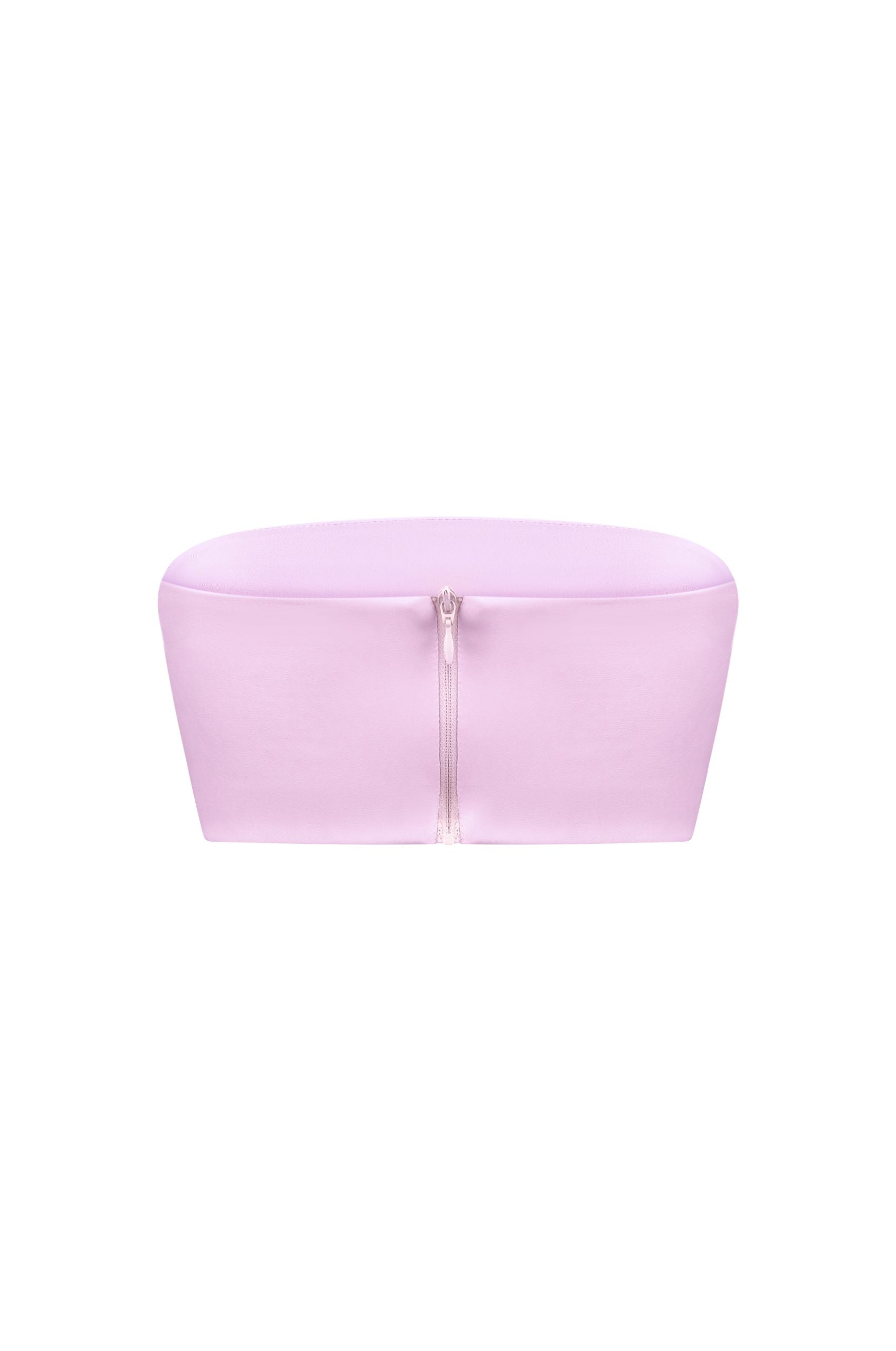 Vegan Leather Bandeau Top Pink